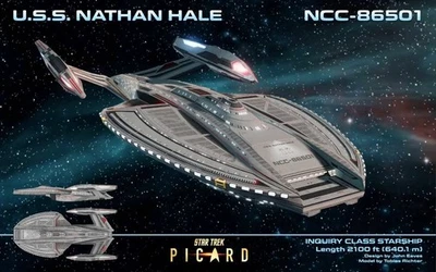 Impresión de resina 3D Star Trek USS Nathan Hale 8,5"x4,5" Foto 1 de 4