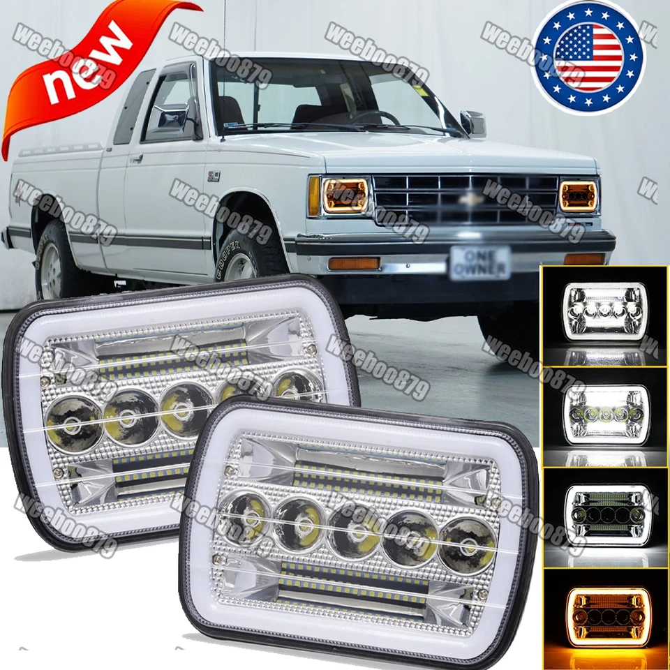 PAR DE FAROS LED 7x6" haz sellado alto/bajo para Chevy S10 Suburban C2500 C3500HD Foto 1 de 4