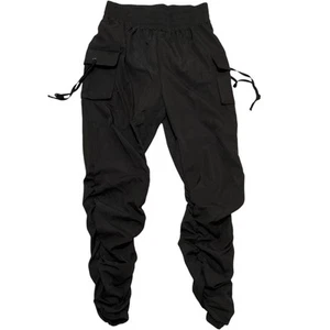 Shein Cargohose schmal zulaufendes Bein elastisch hohe Taille Damen Large 8/10 schwarz - Bild 1 von 5