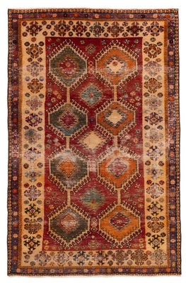 Alfombra oriental tradicional vintage anudada a mano alfombra de lana de 4'9" x 7'5" Foto 1 de 4