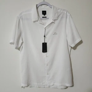 Certificado de Autenticidad Nuevo con Etiquetas Armani Exchange Hombres Manga Corta Camisa Abotonada Blanca Talla M - Imagen 1 de 13