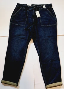 Judy Blue Womens 20W ''Turkey Day'' Jean Joggers Blue Denim Cuff Bottom NWT - Picture 1 of 9