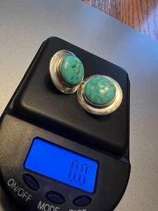 Jay King DTR Sterling Silver Earrings Turquoise Round Earrings - Picture 1 of 5