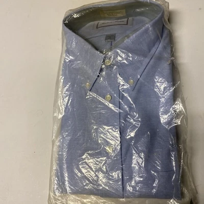 Madison Vintage Oxford Shirt  Tall 19” Neck L/S Light Blue New In Bag K-1 - Image 1 of 4