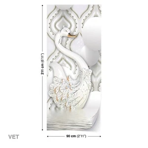 Türtapeten Selbstklebende Wandbild Tür 3D Swan Schmuck Wasserze 1487 - Bild 1 von 2