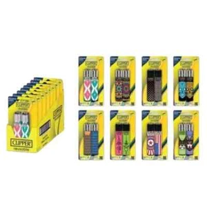 Clipper - Classic Large Reusable Lighter 8 packs 16 lighters - Assorted - Picture 1 of 6