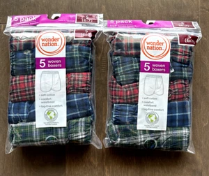 Wonder Nation Woven Boxers Soft Cotton Tag Free Boys Size Small 6/7 Pack of 2 - Picture 1 of 7
