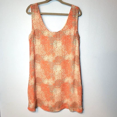 Tulle Sleeveless Bow Back Sheath Orange Cream Blue Lined Dress Size Large - Изображение 1 из 4