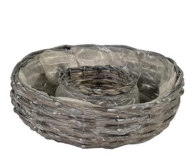 Aktion!! Pflanzring ø 30 cm grauweiß aus Weide -Naturprodukt Blumen Garten Deko - Bild 1 von 2