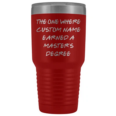 Vaso de promoción de maestría personalizado, regalo de graduación de maestría universitaria Foto 1 de 4