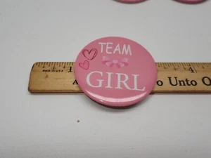 Gender Reveal Party Buttons Pinback Girl Boy 2" Diameter Lot of 14 each 28 Total - Picture 1 of 4