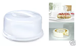 Plastic Cake Box Tub With Clips Handle Storage Containers Carriers Airtight Lid - Picture 1 of 1