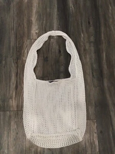 Große klassische gestrickte Schultertasche weiß Farbe - Bild 1 von 3