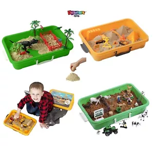 Sandspielset Magic Sand Spaß sensorische Spielwanne mit Deckel enthält Formen & Spielzeug - Bild 1 von 22