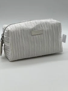 Bath & Body Works White Bag Zippered Makeup Travel Tote Zipper  With Mirror - Picture 1 of 5