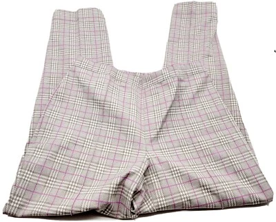 Pantalones Isaac Mizrahi Live para mujer 10 elásticos a cuadros grises A289789 Foto 1 de 4