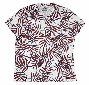 Nuova maglietta American Rag uomo XL linee foglia bianco brillante S/S scollo a V - Foto 1 di 1
