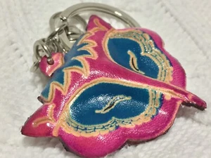 Llavero/llavero de zorro de cuero genuino en relieve hecho a mano - Imagen 1 de 12