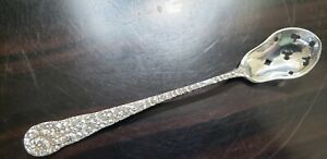 Livingston by Whiting Sterling Silver Olive Spoon Pierced Original 5 34