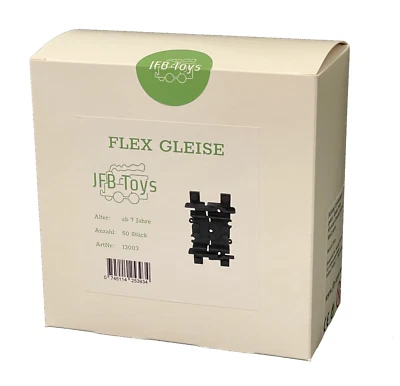 JFB TOYS 50 Stk. Flexgleis Schienen Eisenbahn Zug (kompatibel zu Lego 60198,60197,60205)