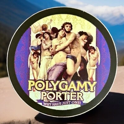Wasatch Brewing Company Pegatina Poligamia Porter Calcomanía Cervecería Artesanal 3” Foto 1 de 2