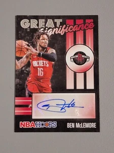 AUTO BEN MCLEMORE GREAT SIGNIFICANCE 2020-21 Panini NBA Hoops #GS-BMC Rockets - Picture 1 of 6