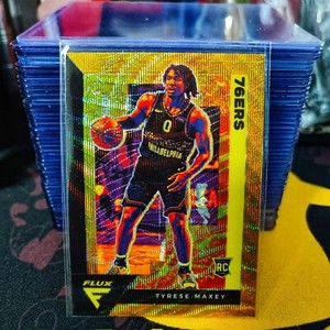 2020-21 Panini Flux Asia Gold Wave #208 Tyrese Maxey