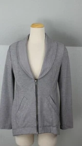 CAbi Gray Micro Striped Zip Up Long Sleeve Drop Off Jacket Style 5300 Sz. Sm - Picture 1 of 8