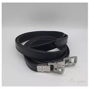 Nuovo robusto non elasticizzato pelle morbida staffa pelle nucleo nylon nero o marrone - Foto 1 di 22