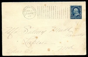 U.S. One Cent First Bureau Issue on 1898 Washington, DC Cover w/Barr-Fyke Cancel - Picture 1 of 2
