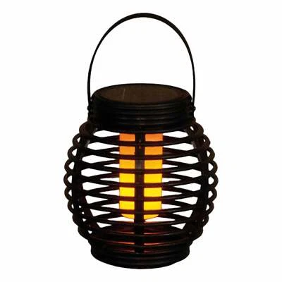 Solar Laterne schwarz Solarleuchte 12 LEDs Flammeneffekt 15x15cm Outdoor neu - Bild 1 von 2