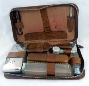 Kit de zapatos de viaje retro de cuero genuino VINTAGE  - Imagen 1 de 6