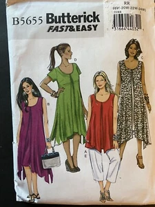 BUTTERICK PATTERN 5655 BOHO DRESS TOP PANTS EASY MISSES SIZES 18 20 22 24 UNCUT - Picture 1 of 4