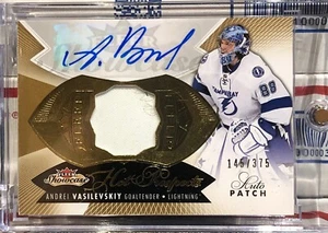 2014-15 FLEER SHOWCASE ANDREI VASILEVSKIY, #157, ROOKIE, AUTO, PATCH, #145/375 - Picture 1 of 2