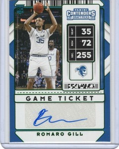 Romaro Gill 2020-21 Panini Contenders Draft Picks Game Ticket Auto Rc #104 GREEN