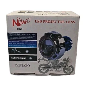Motorcycle Projector Lens 18 watt Red And Blue Color 6000k New - Picture 1 of 10