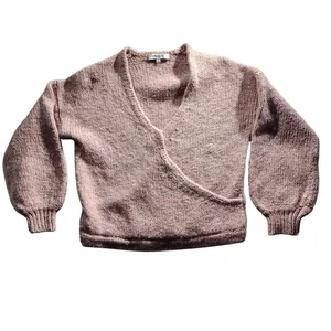 Madewell Wickelpullover Ballonärmel Strickpullover kuschelig rosa Small - Bild 1 von 7