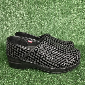 Sanita schwarze Basket Weave Profi Arbeit Clogs Krankenschwester Schuhe Damen 38 / 7 - NEU - Bild 1 von 12