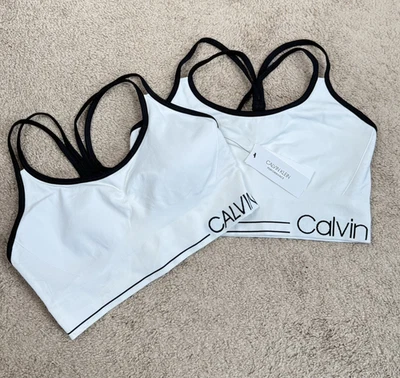 Calvin Klein Set of 2 Sports Bras XL Performance Racerback Pullover Lounge NWT - Image 1 of 4