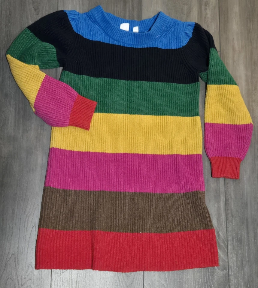 Vestido suéter a rayas GAP Happy (arris ancho) para niñas - talla M (8) Foto 1 de 1