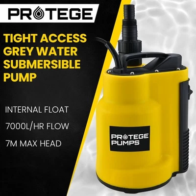 PROTEGE Grey Water Submersible Sump Pump Tight Access Clean Drainage Float  - image 1 of 4