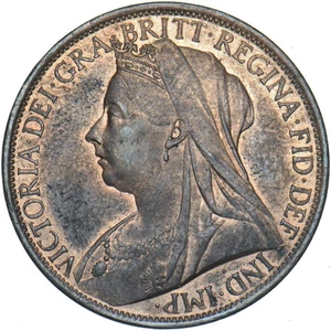 1895 Penny - Victoria British Bronze Coin - Very Nice - Picture 1 of 2