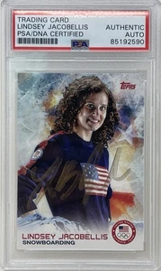 Lindsey Jacobellis Signed 2014 Topps Team USA Olympic Snowboarding Card #47 PSA - Picture 1 of 2