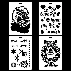 4 PCS Layering Stencils Embossing Decorative Template for Scrapbook Santa Claus - Picture 1 of 7