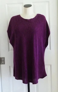 Túnica Eileen Fisher Berry Orgánica Lino + Algodón Textura Tejida Hombro Caído 1X 47B - Imagen 1 de 11