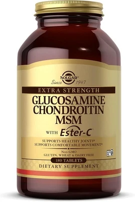 Solgar Extra Fuerte Glucosamina Condroitina MSM con Ester-C, 180 Comprimidos -...  Foto 1 de 4