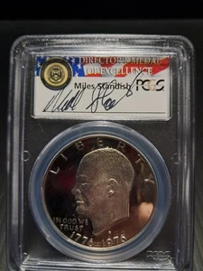 1976 PCGS PR69DCAM Bicentennial Silver Ike Dollar Signed By Miles Standish - Bild 1 von 4