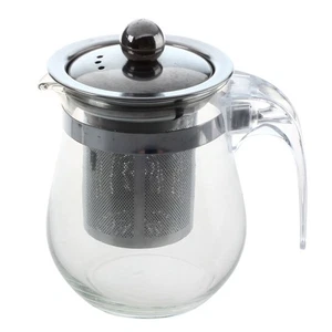 Teiera in vetro trasparente termico 350 ml infusore acciaio inox fiori tè5997 - Foto 1 di 5