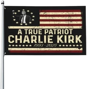 A True Patriott Charlie Kirk Flag 3×5Ft Banner Outdoor Tapestry Garden Yard Flag - Picture 1 of 5