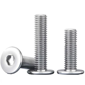 M2 - M8 304 Stainless Steel Allen Hex Socket Thin Flat Wafer Head Screws Bolts - Picture 1 of 97